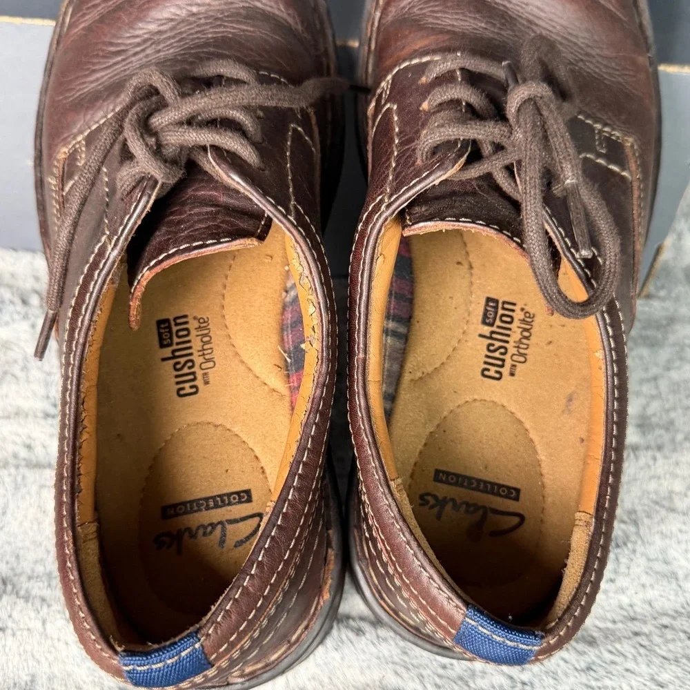 Clarks Collection Mens Brown Leather Tilden Derby Shoes 26110230 Size 9.5 M